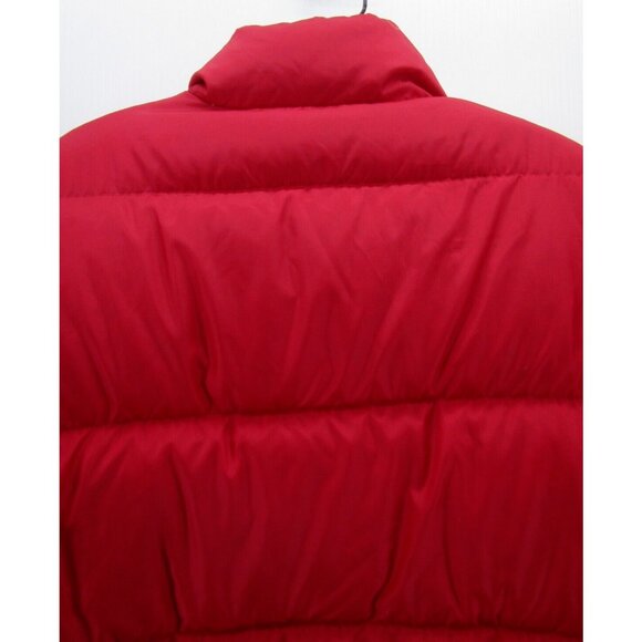 LL Bean Jacket Medium Red Goose Down Reversible Puffer Quilted * - Picture 8 of 16